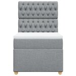 vidaXL Sommier à lattes de lit et matelas Gris clair 90x190 cm Tissu