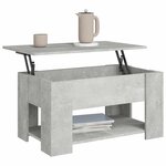 vidaXL Table basse gris béton 79x49x41 cm bois d'ingénierie