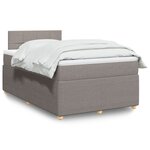 vidaXL Sommier à lattes de lit avec matelas Taupe 120x200 cm Tissu