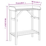 Table de rempotage vidaXL Acacia 75x40x90 cm en bois massif de pin