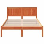 vidaXL Cadre de lit Marron 135 x 190 cm Bois de pin massif