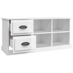 vidaXL Meuble TV blanc brillant 102x35 5x47 5 cm bois d'ingénierie