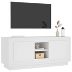 vidaXL Meuble TV blanc 102x35x45 cm bois d'ingénierie