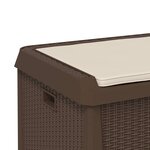 vidaXL Boîte de rangement jardin coussin de siège marron 125 L PP