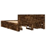 vidaXL Cadre de lit et tête de lit sans matelas chêne fumé 120x200 cm