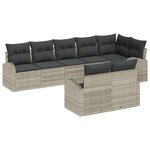 vidaXL Ensemble de Canapé de Jardin de 8 pièces avec Coussins Gris Clair en Poly Rotin