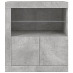 vidaXL Buffet avec lumières LED gris béton 60 5x37x67 cm