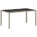 Ensemble de salle à manger de jardin 5 pièces avec coussins gris clair en poly rotin