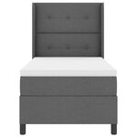 vidaXL Lit à ressorts avec matelas et LED gris foncé 90 x 200 cm en tissu