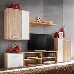 vidaXL Ensemble meuble TV 5 Pièces Blanc et chêne Sonoma 221 x 30 x 80 cm
