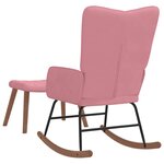 vidaXL Chaise à bascule avec repose-pied Rose Velours