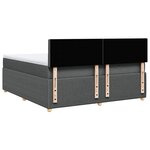vidaXL Sommier à lattes de lit avec matelas Gris foncé 180x200cm Tissu