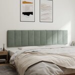 vidaXL Coussin de tête de lit Hanko gris clair 200 cm velours