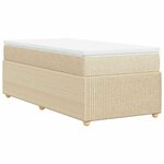 vidaXL Sommier à lattes de lit avec matelas Crème 80x200 cm Tissu
