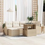 vidaXL Ensemble de canapé de jardin avec coussin 7 Pièces beige et crème