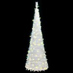 vidaXL Sapin de Noël artificiel escamotable 50 LED blanc 120 cm