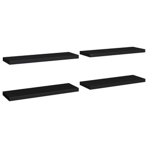 vidaXL Étagères murales flottantes 4 Pièces noir 80x23 5x3 8 cm MDF