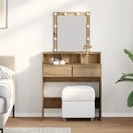 vidaXL Coiffeuse chêne artisanal 80 x 41 x 144 5 cm Bois d'ingénierie