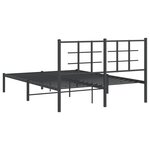 vidaXL Cadre de lit métal sans matelas avec tête de lit noir 140x200cm