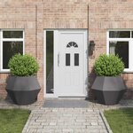 vidaXL Jardinière 2 Pièces Noir 100 x 100 x 80 cm Acier