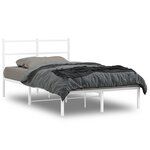 vidaXL Cadre de lit métal sans matelas et tête de lit blanc 120x190 cm
