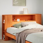 vidaXL Tête de lit avec rangement cire marron 160cm bois massif de pin