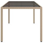 vidaXL Table de jardin pour repas Beige 190 x 90 x 75 cm Poly rotin