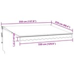 vidaXL Auvent rétractable automatique bordeaux 350x250 cm