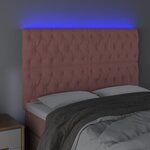 vidaXL Tête de lit à LED Rose 160x7x118/128 cm Velours