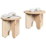 vidaXL Table basse 2 Pièces Naturel Bois de pin massif