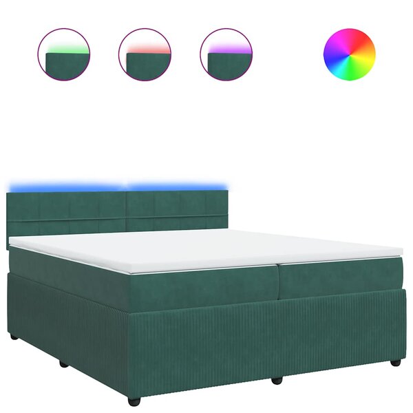 vidaXL Sommier à lattes de lit et matelas Vert foncé 200x200cm Velours