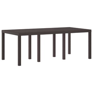 vidaXL Table de jardin pour repas Marron 200 x 100 x 73 cm polyrotin