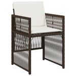 vidaXL Chaises de jardin avec coussins lot de 4 marron résine tressée