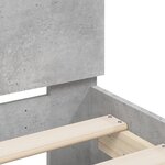 vidaXL Cadre de lit avec tête de lit et LED gris béton 200x200 cm