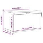 vidaXL Table de chevet murale avec lumières LED noir
