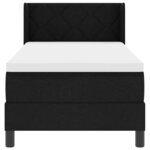 vidaXL Lit à ressorts avec tête de lit Noir 200 x 80 cm tissu