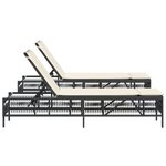 vidaXL Chaises longues avec coussins lot de 2 noir résine tressée