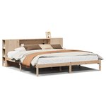 vidaXL Lit bibliothèque sans matelas 200x200 cm bois massif de pin