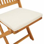 vidaXL Chaises de jardin pliantes avec des coussins blancs  4 pièces en bois d'acacia.