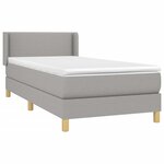 vidaXL Sommier à lattes de lit et matelas Gris clair 90x190 cm Tissu