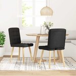 vidaXL Chaises à manger lot de 2 noir tissu