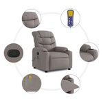 vidaXL Fauteuil de massage inclinable Taupe Tissu