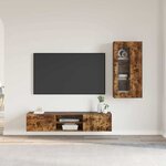 vidaXL Ensemble meuble TV FLORIN Chêne fumé Bois d'ingénierie