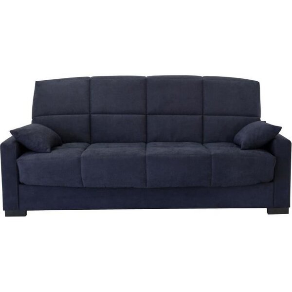 Canapé clic clac 3 places - Bleu - Matelas 14 cm - 223 x 96 x 103 cm - MEGAN