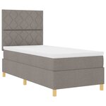vidaXL Lit à ressorts avec matelas Taupe 100 x 200 cm tissu