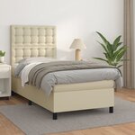 vidaXL Sommier à lattes de lit avec matelas Crème 80x200 cm Similicuir