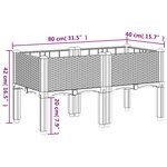 vidaXL Jardinière avec pieds gris 80x40x42 cm PP