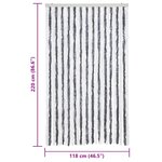 vidaXL Moustiquaire gris et blanc 118x220 cm chenille