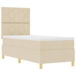 vidaXL Lit à ressorts avec tête de lit Crème 80 x 200 cm tissu