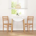 vidaXL Chaises à manger 2 Pièces bois massif caoutchouc